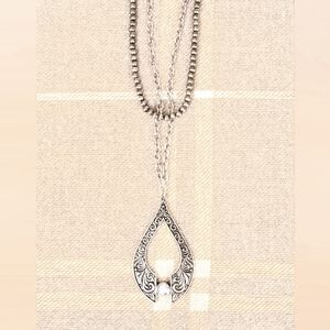 IRIDESCENT FORT DAVIS SILVERTONE LAYERED NECKLACE
